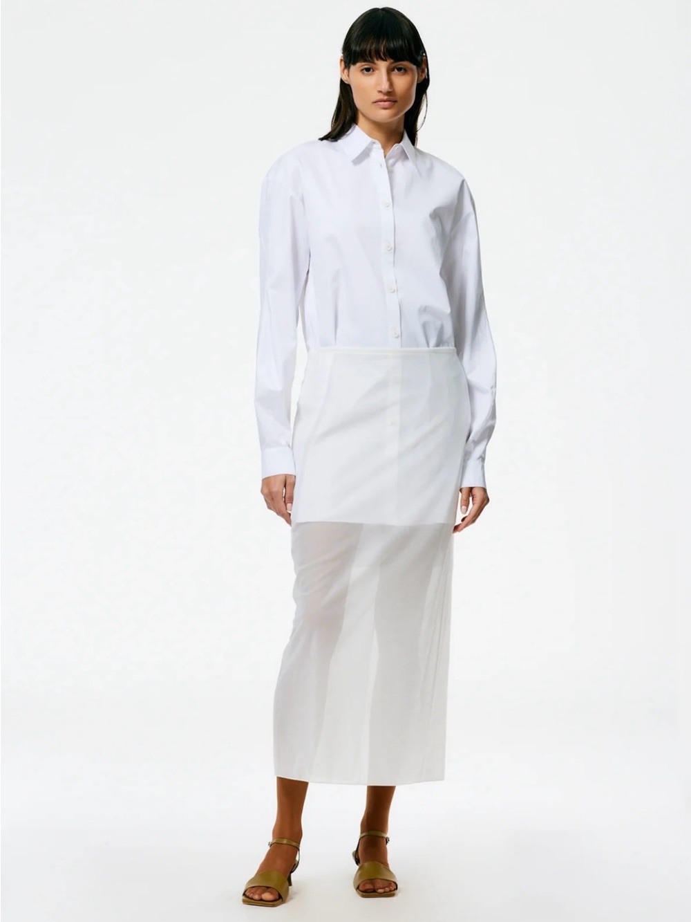 Tibi Sheer Gauze Maxi Pencil Skirt - White (NWT)